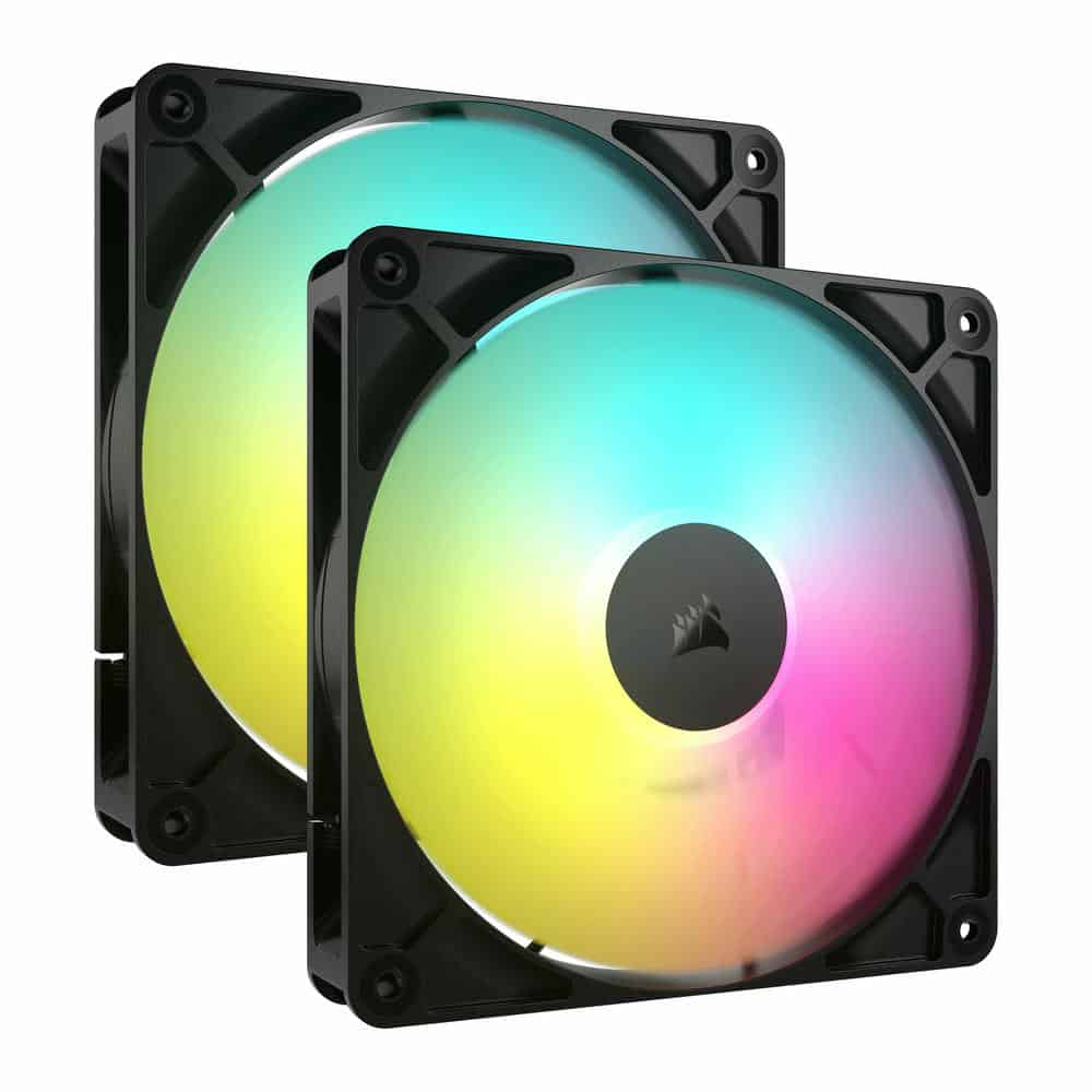 Corsair RS140 ARGB PWM 140mm Fan 2PK - Simplified Control - Daisy-Chain 4-Pin PWM